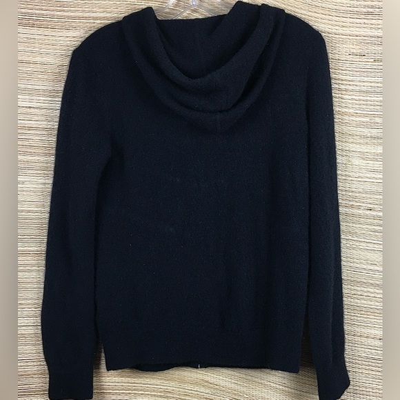 QUINCE Mongolian Cashmere Full-Zip Hoodie In Black Size M - Picture 9 of 13